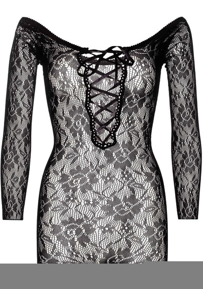 Mini Abito Sexy Seamless Lace Romper Nero