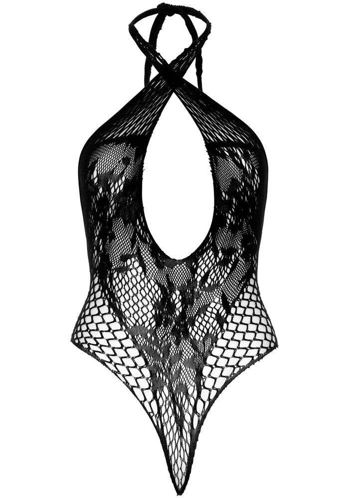 Body Sexy Lace and Net Halter Nero