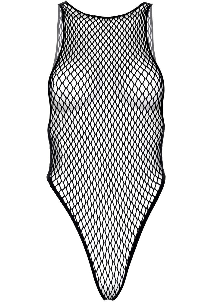 Body Sexy Net Snap Crotch Tank Nero