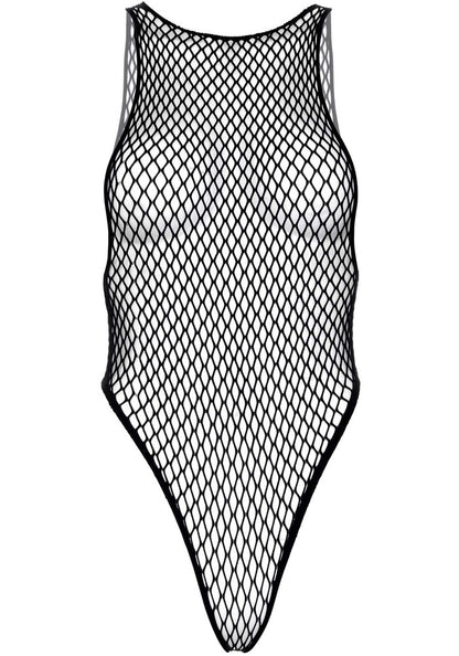 Body Sexy Net Snap Crotch Tank Nero
