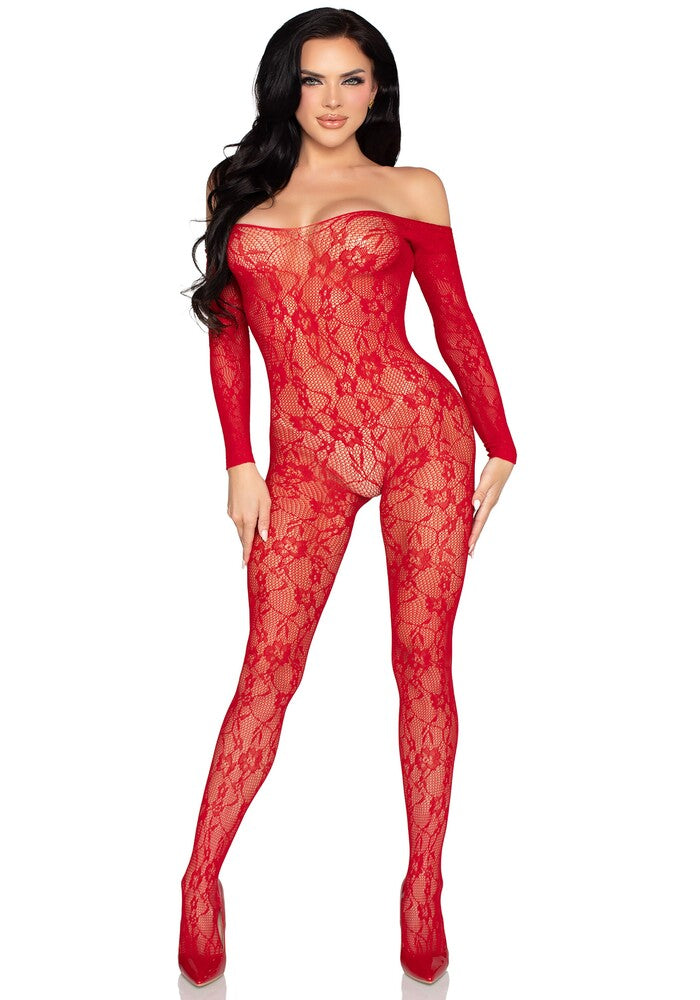 Tuta Sexy Lace Rosso