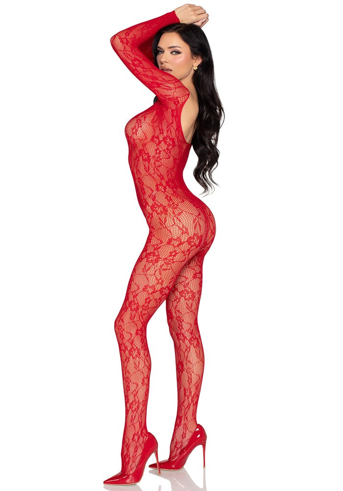 Tuta Sexy Lace Rosso