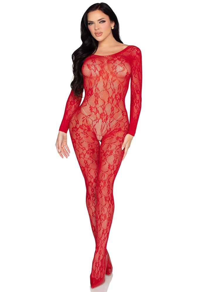 Tuta Sexy Lace Rosso