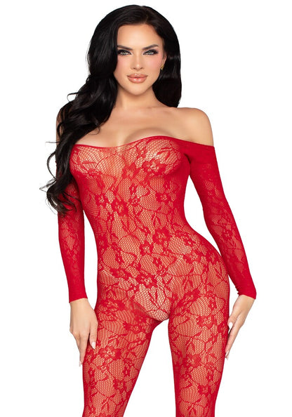 Tuta Sexy Lace Rosso